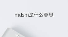 mdsm是什么意思 mdsm的中文翻译、读音、例句