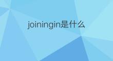 joiningin是什么意思 joiningin的翻译、读音、例句、中文解释