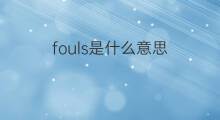 fouls是什么意思 fouls的中文翻译、读音、例句