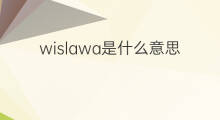 wislawa是什么意思 wislawa的中文翻译、读音、例句