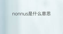 nonnus是什么意思 nonnus的中文翻译、读音、例句