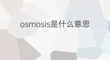 osmosis是什么意思 osmosis的中文翻译、读音、例句