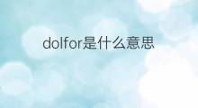 dolfor是什么意思 dolfor的中文翻译、读音、例句