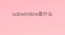 subwindow是什么意思 subwindow的中文翻译、读音、例句