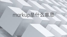 markup是什么意思 markup的中文翻译、读音、例句