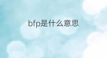 bfp是什么意思 bfp的中文翻译、读音、例句