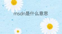 msdn是什么意思 msdn的中文翻译、读音、例句