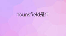 hounsfield是什么意思 hounsfield的中文翻译、读音、例句