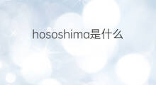 hososhima是什么意思 hososhima的中文翻译、读音、例句