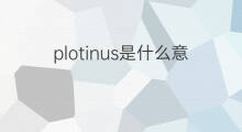 plotinus是什么意思 plotinus的中文翻译、读音、例句