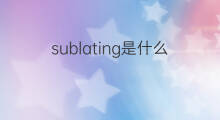 sublating是什么意思 sublating的中文翻译、读音、例句