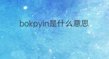 bokpyin是什么意思 bokpyin的中文翻译、读音、例句