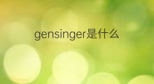 gensinger是什么意思 gensinger的中文翻译、读音、例句