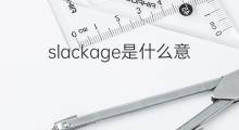 slackage是什么意思 slackage的中文翻译、读音、例句
