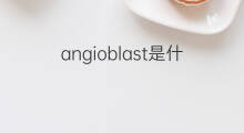 angioblast是什么意思 angioblast的中文翻译、读音、例句