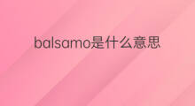 balsamo是什么意思 balsamo的中文翻译、读音、例句
