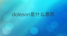 doleson是什么意思 doleson的中文翻译、读音、例句