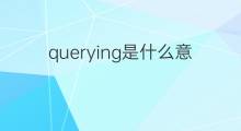 querying是什么意思 querying的中文翻译、读音、例句