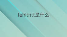 fehltritt是什么意思 fehltritt的中文翻译、读音、例句