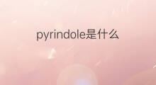 pyrindole是什么意思 pyrindole的翻译、读音、例句、中文解释
