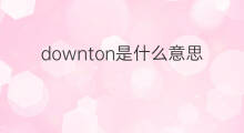 downton是什么意思 downton的中文翻译、读音、例句