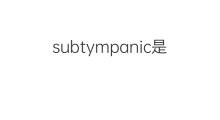 subtympanic是什么意思 subtympanic的中文翻译、读音、例句