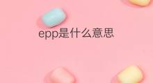epp是什么意思 英文名epp的翻译、发音、来源