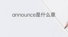 announce是什么意思 announce的中文翻译、读音、例句