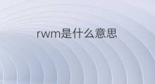 rwm是什么意思 rwm的中文翻译、读音、例句