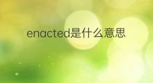enacted是什么意思 enacted的中文翻译、读音、例句