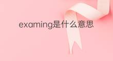 examing是什么意思 examing的中文翻译、读音、例句