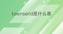 townsend是什么意思 townsend的中文翻译、读音、例句