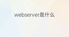 webserver是什么意思 webserver的中文翻译、读音、例句