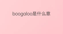 boogaloo是什么意思 boogaloo的中文翻译、读音、例句