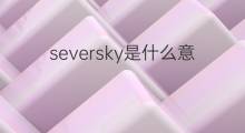 seversky是什么意思 seversky的中文翻译、读音、例句