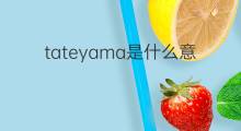 tateyama是什么意思 tateyama的中文翻译、读音、例句