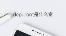 depurant是什么意思 depurant的中文翻译、读音、例句