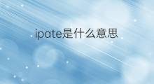 ipate是什么意思 ipate的中文翻译、读音、例句