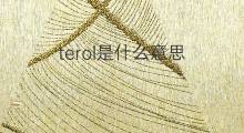 terol是什么意思 terol的中文翻译、读音、例句