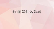 butit是什么意思 butit的中文翻译、读音、例句