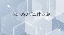 kurosaki是什么意思 kurosaki的中文翻译、读音、例句