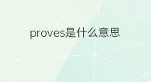 proves是什么意思 proves的中文翻译、读音、例句