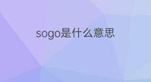 sogo是什么意思 sogo的中文翻译、读音、例句