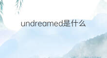 undreamed是什么意思 undreamed的中文翻译、读音、例句
