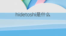 hidetoshi是什么意思 hidetoshi的中文翻译、读音、例句