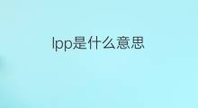 lpp是什么意思 lpp的中文翻译、读音、例句