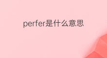 perfer是什么意思 perfer的中文翻译、读音、例句