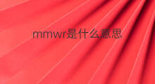 mmwr是什么意思 mmwr的中文翻译、读音、例句