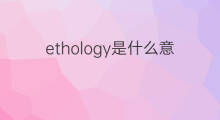 ethology是什么意思 ethology的中文翻译、读音、例句