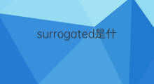 surrogated是什么意思 surrogated的中文翻译、读音、例句